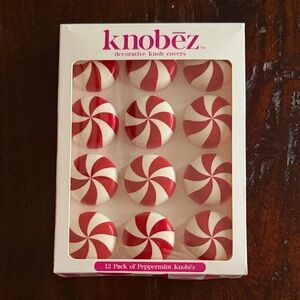 Peppermint Knob Covers - Red and White